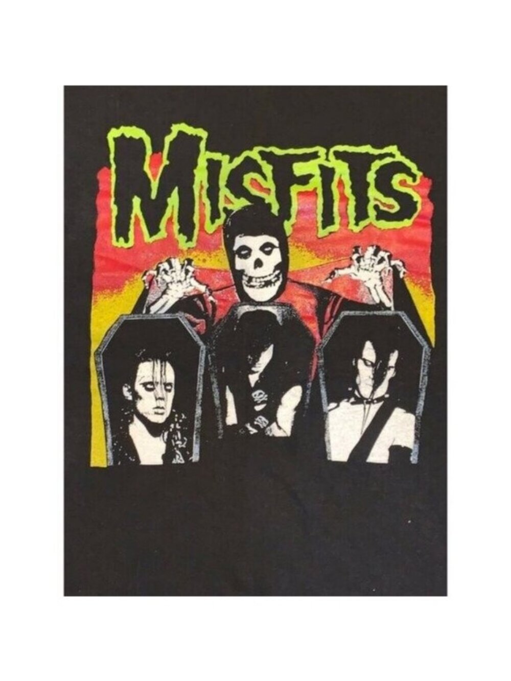 VINTAGE 1980s THE MISFITS EVILIVE CRIMSON GHOST BLACK TSHIRT Large SINGLE STITCH - Picture 2 of 8